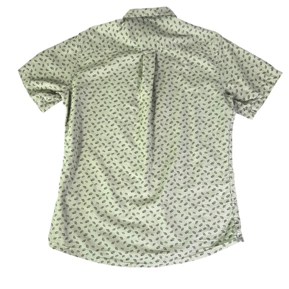 14th & Union Mens Olive Green Floral Short Sleeve Button Down Shirt Size M - Picture 8 of 11